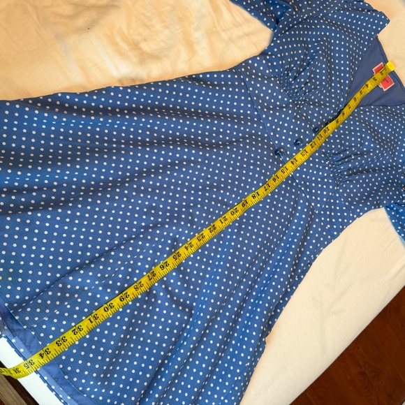 Kate Spade Blue Polka Dot Fit & Flare Dress Size 6 - Picture 3 of 7